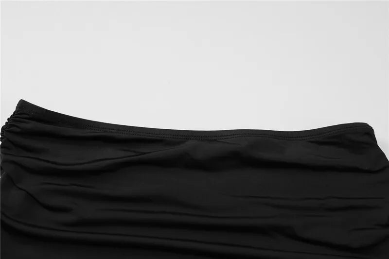 סט שני חלקים אלגנטי בגד גוף גופיה גב פתוח וחצאית מקסי - רנה