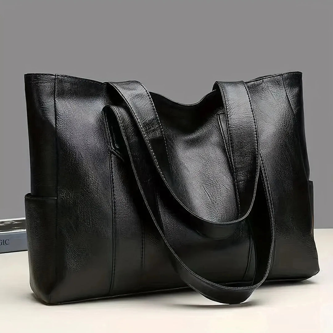 Large faux leather bag with classic design
