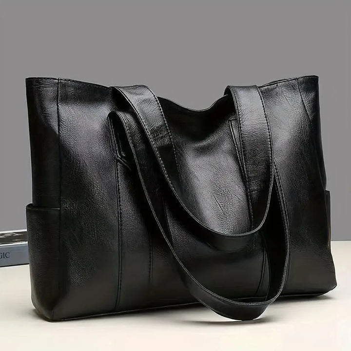 Large faux leather bag with classic design
