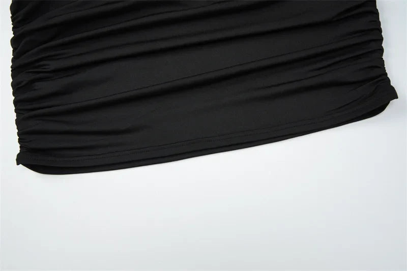 Ruched mini dress with a lace design - ORA