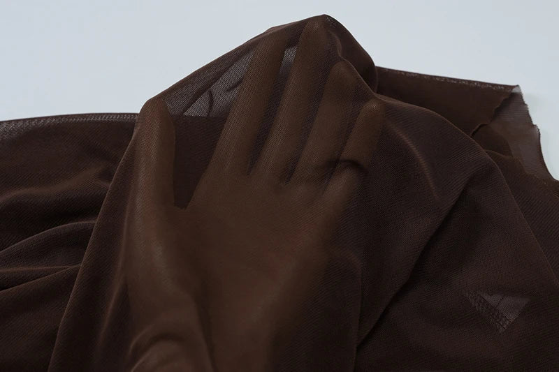 שמלת מקסי סטרפלס בעיטור שיפון - סיסיליה