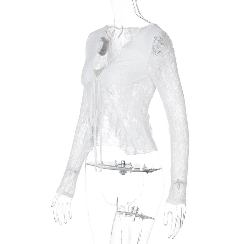 חולצת קשירה תחרה - ארין