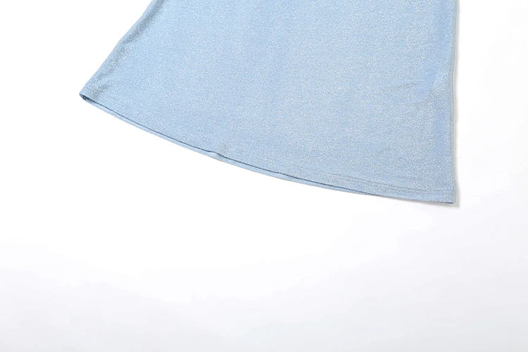 שמלת מקסי נצנצים סרוגה בעיצוב פתח וקשירה - Cynthia