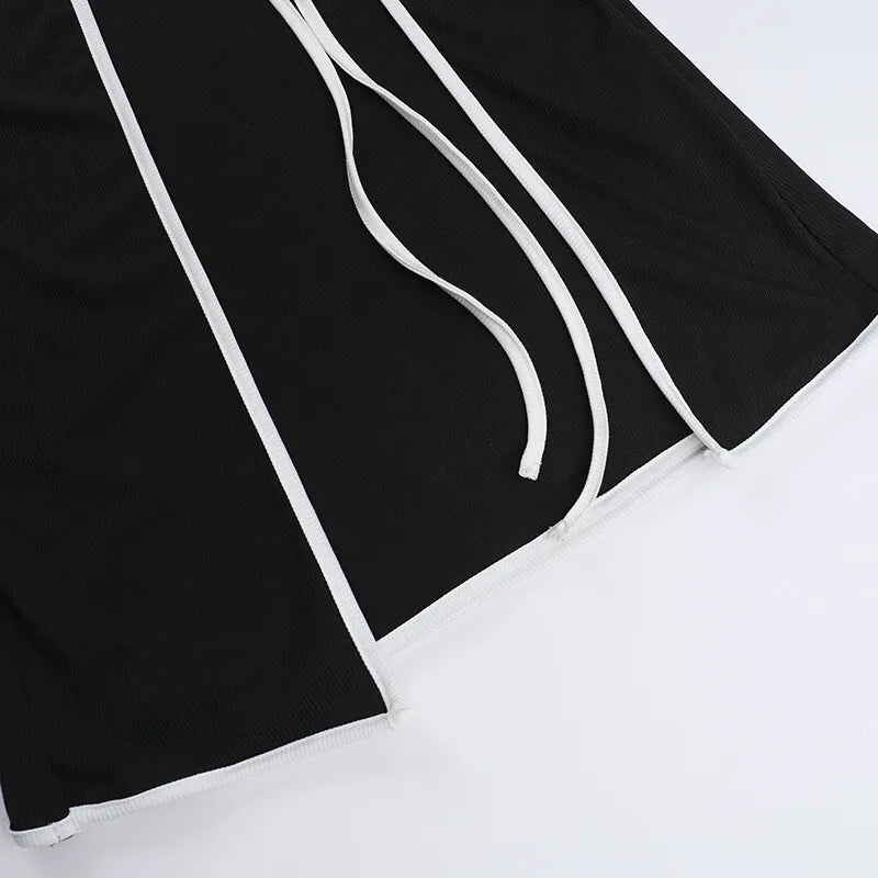 שמלת מידי סרוגה שרוול אחד בעיטור קשירת מעטפת - תהילה