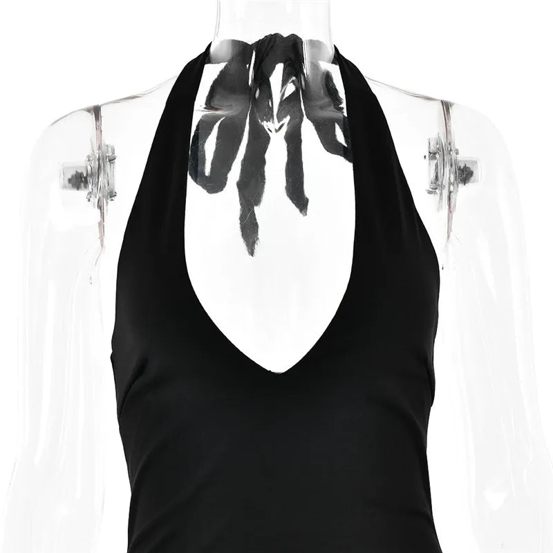 שמלת מקסי יוקרתית מחשוף וי שסע עמוק גב פתוח - אליסיה