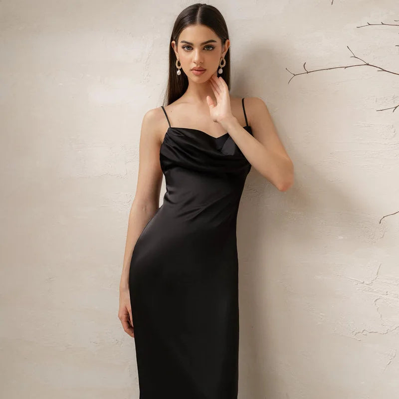 שמלת ערב מקסי סאטן אלגנטית - קארין