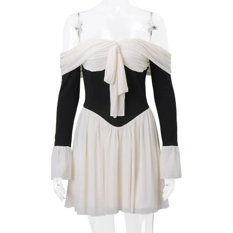 שמלת ערב מיני אלגנטית כתפיים חשופות - לאב