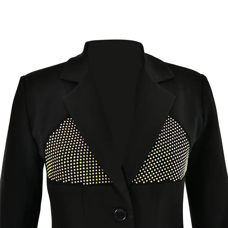 שמלת מיני בלייזר בעיטור זרקונים - DANI