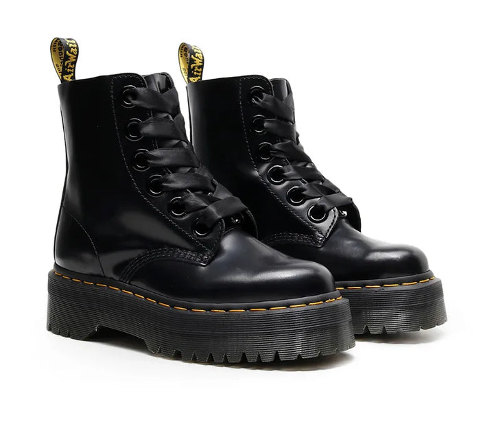 Satin lace-up leather boots - Winnie