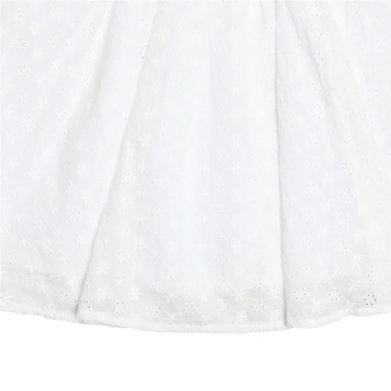 שמלת מיני סטייל כפרי בגזרת A בעיצוב רקמת פרחים - אמנדה