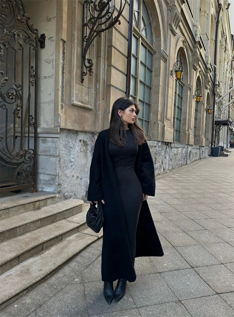 קרדיגן צמרי ארוך סגירת חגורת קשירה - קאי