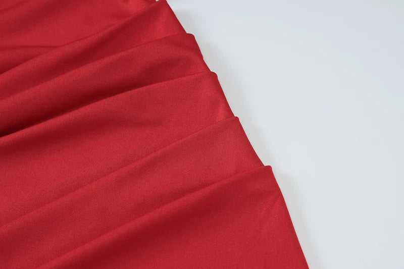 שמלת מקסי חלק עליון צמוד חלק תחתון בעיצוב סאטן כיווצים - עמית