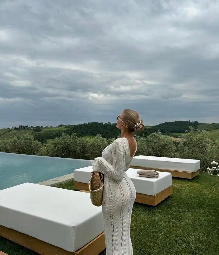 שמלת מקסי סרוגה גב פתוח - Sierra