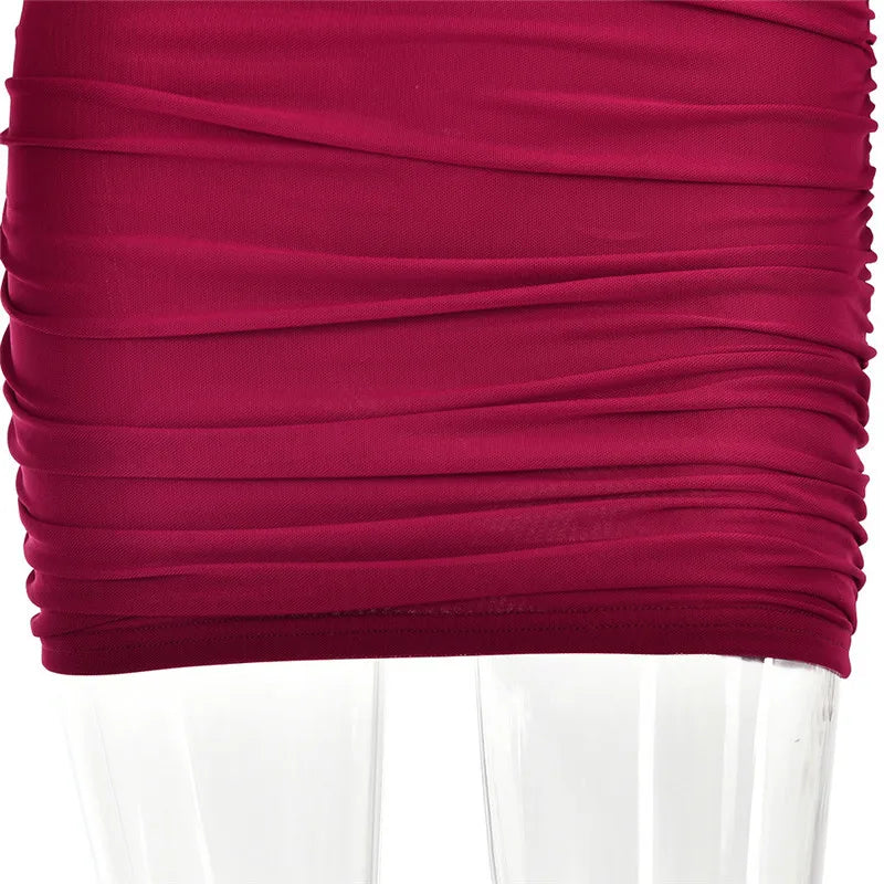 שמלת מיני כיווצים צמודה בעיצוב רשת - אדי