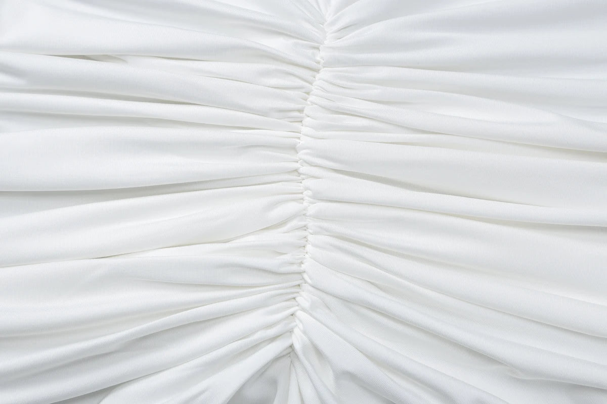 שמלת מקסי כיווצים צווארון גולף בעיטור שסע - Brianna