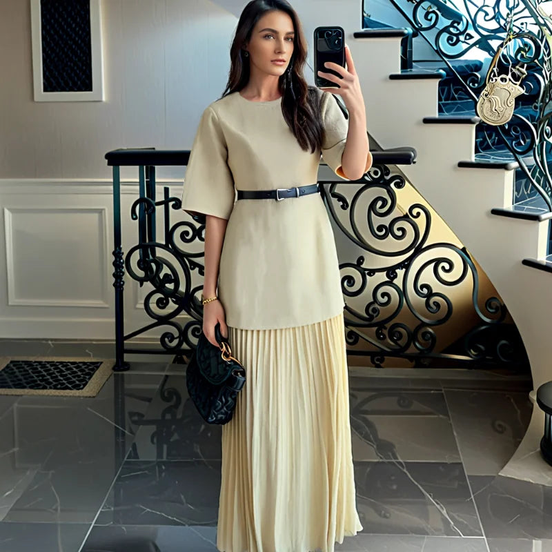 שמלת מקסי בעיצוב קיפולים - נהורה