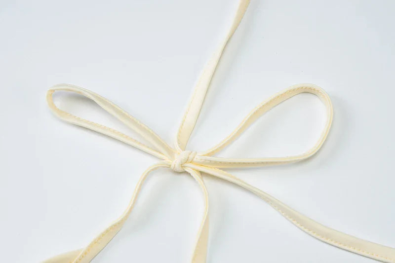 שמלת מקסי מלמלה בעיצוב שסע וקשירה בחזה - מונה