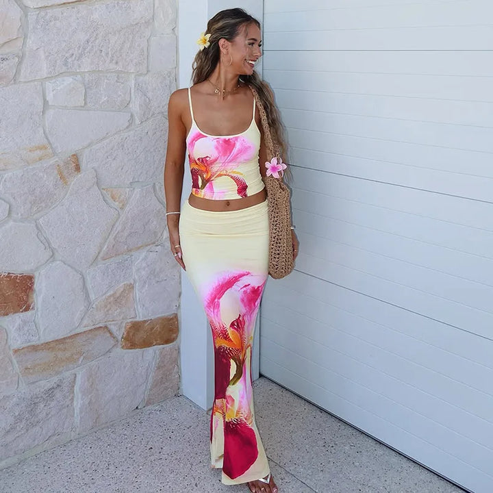 Two-piece summer set with floral design - Felicia