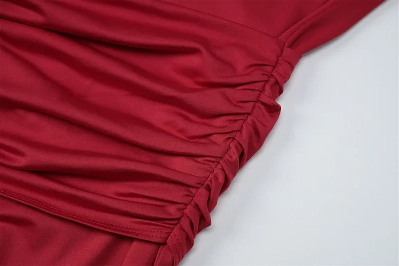 Strapless maxi dress with a slit and pleated design - Tayera