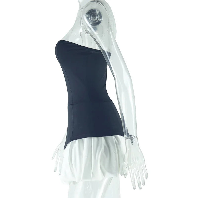 שמלת מיני סטרפלס בלון בעיצוב מחוך - Phoebe