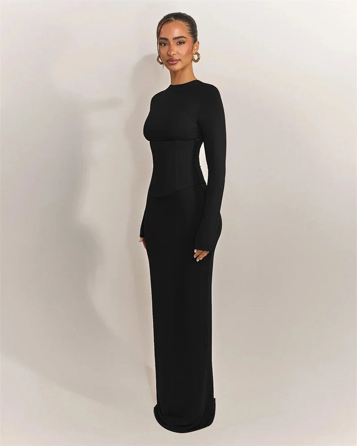 Maxi dress with corset design - TOHAR