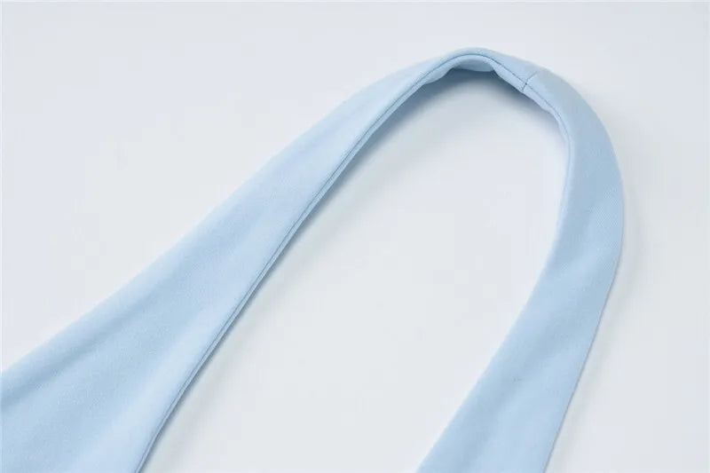 שמלת מקסי גב פתוח - תכלת