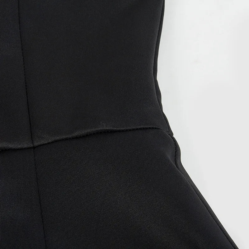 שמלת מיני סטרפלס בגזרת A בעיטור דמויי כיסים - אנחלס