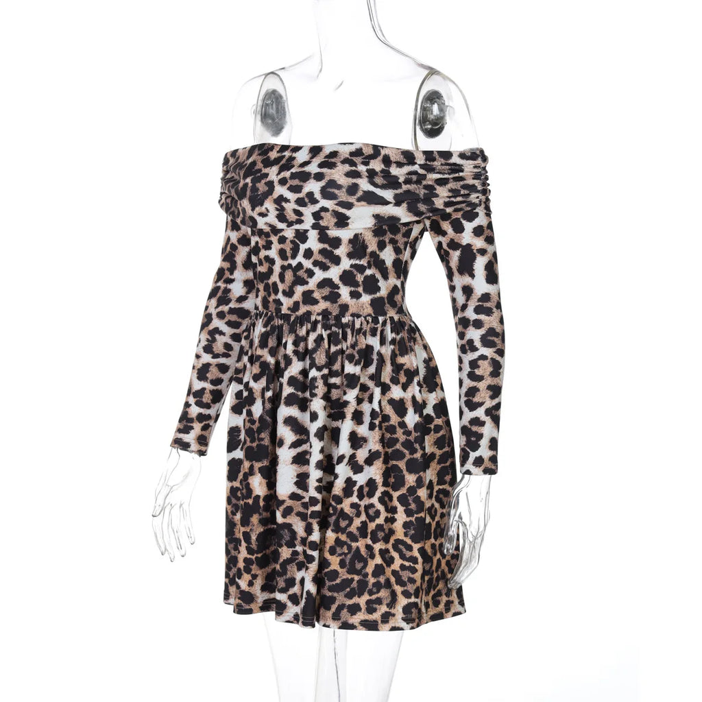 שמלת מיני בגזרת A כתפיים חשופות - האריסון