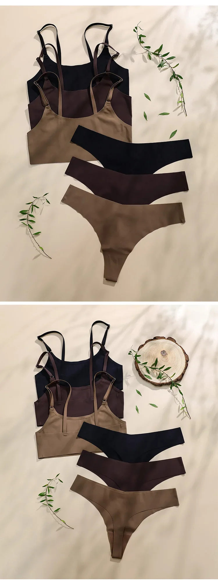 סט הלבשה תחתונה ללא תפר גוזייה ותחתון חוטיני  -  Norah