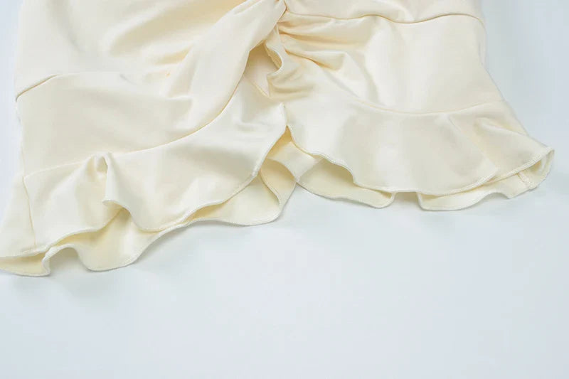 סט שני חלקים חצאית מקסי וטופ קשירה בצוואר - לורנזה