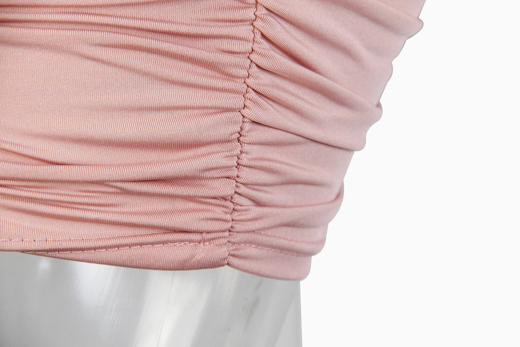 שמלת מיני כיווצים בגזרת מחוך בעיצוב קרוס ופתחים - PIA