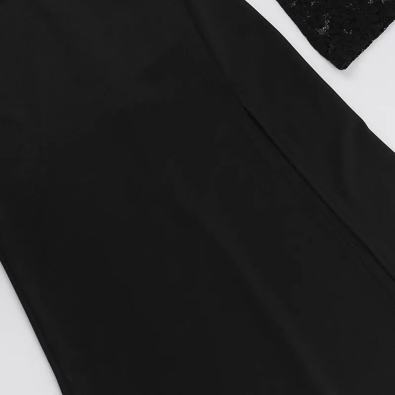 שמלת מקסי בעיצוב שסע ושרוולי תחרה - קלריסה