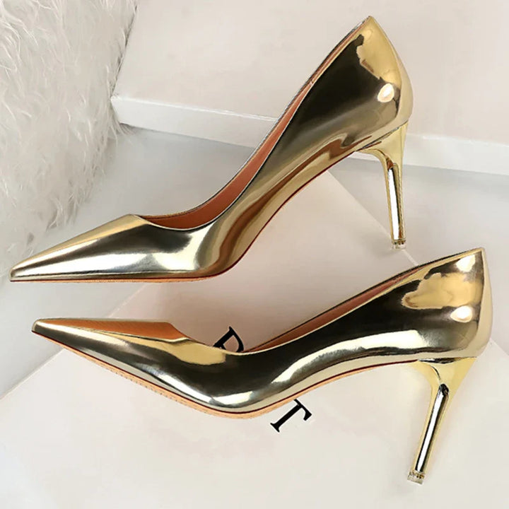 Shiny high heel shoes in various heights - Hailey