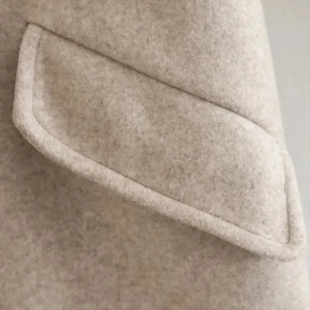 מעיל צמר ארוך מחויט בעיטור כפתורים - פריס