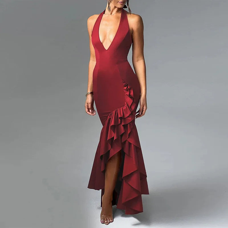 שמלת מקסי מלמלה גב פתוח - Rosalina