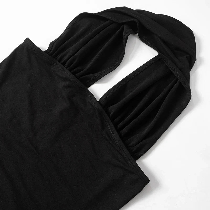 שמלת מקסי סטרפלס בעיצוב צעיף תואם - לאור