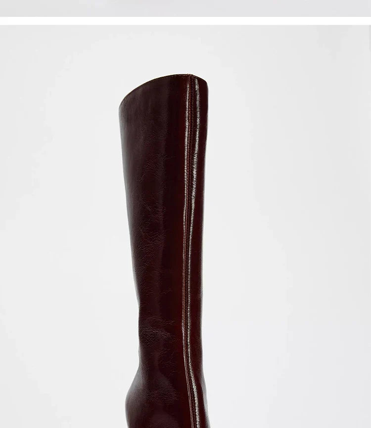 High-heeled leather-look boots - Juliette