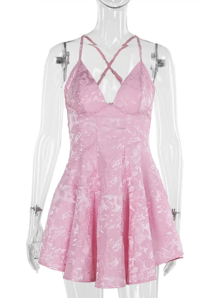 שמלת מיני בעיטור רקמת איורי פרחוני - דפני