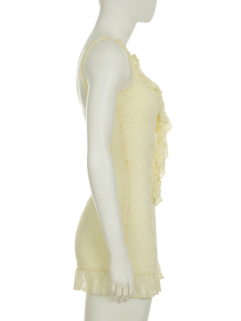 שמלת מיני תחרה בעיטור מלמלה - בוניטה