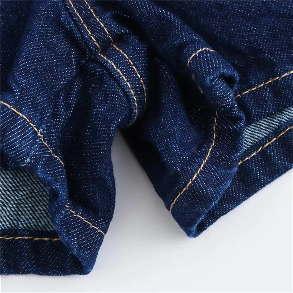 חליפת דנים שני חלקים מכנס חצאית מיני וחולצה בעיטור כיסים - ג'ול