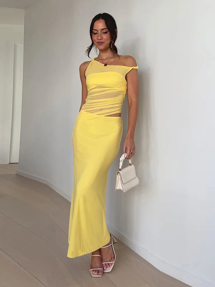 שמלת מקסי בעיצוב רשת - סאני