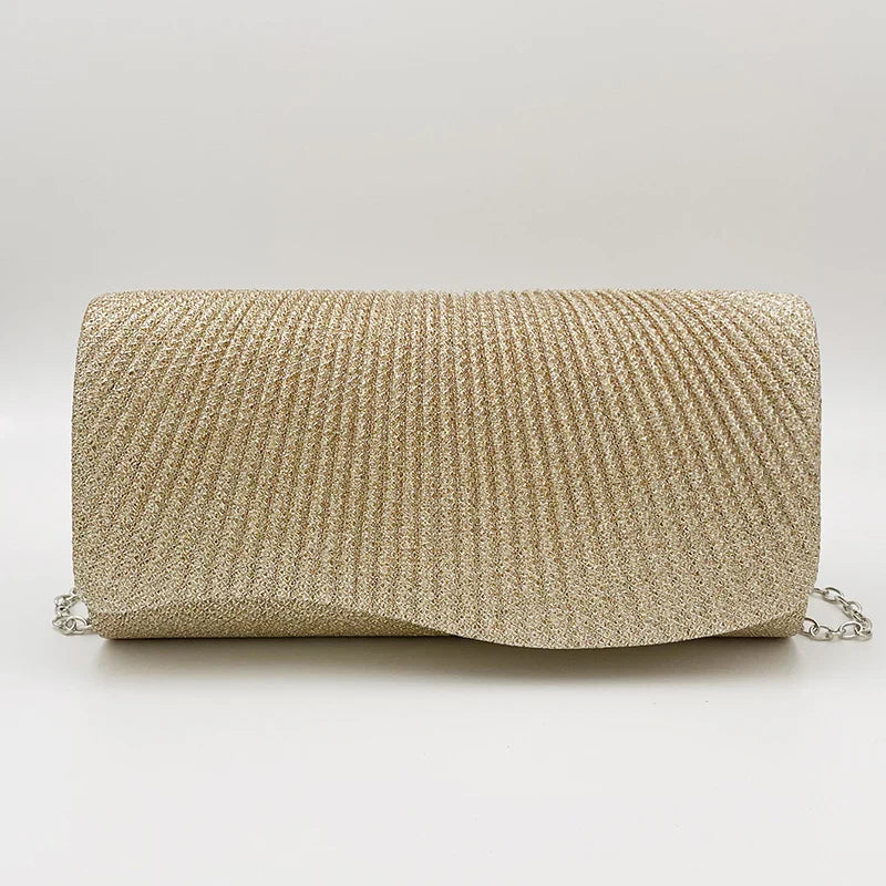 Clutch bag with sparkling studs and chain strap design