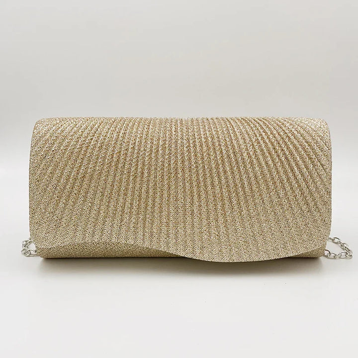 Clutch bag with sparkling studs and chain strap design