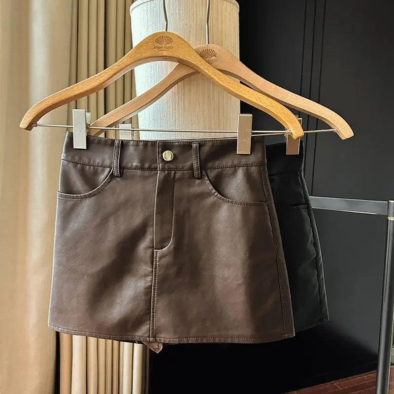 חצאית מיני דמוי עור - ניני