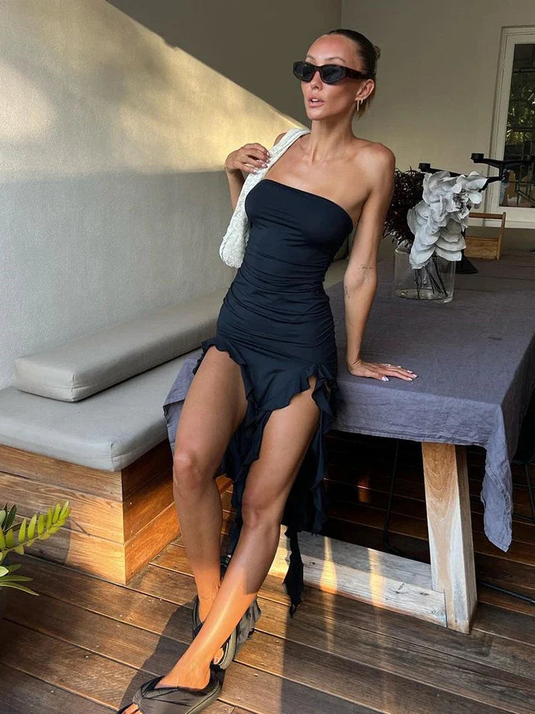 שמלת סטרפלס בעיטור אלמוגים - שירלי