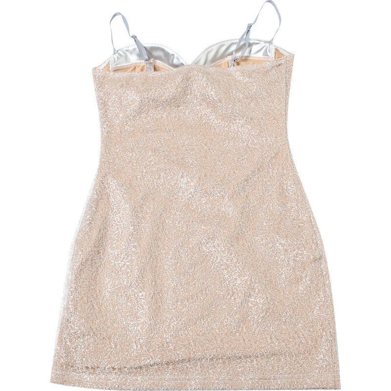 שמלת מיני נצנצים צמודה - פיקסי