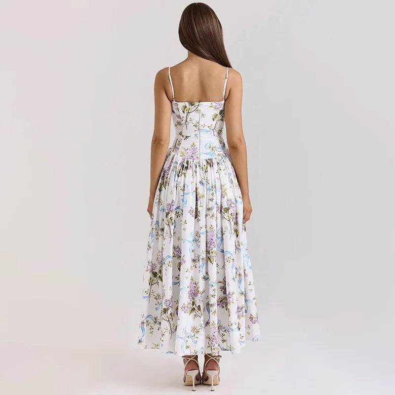 שמלת מקסי פרחונית בגזרת A - ונציה