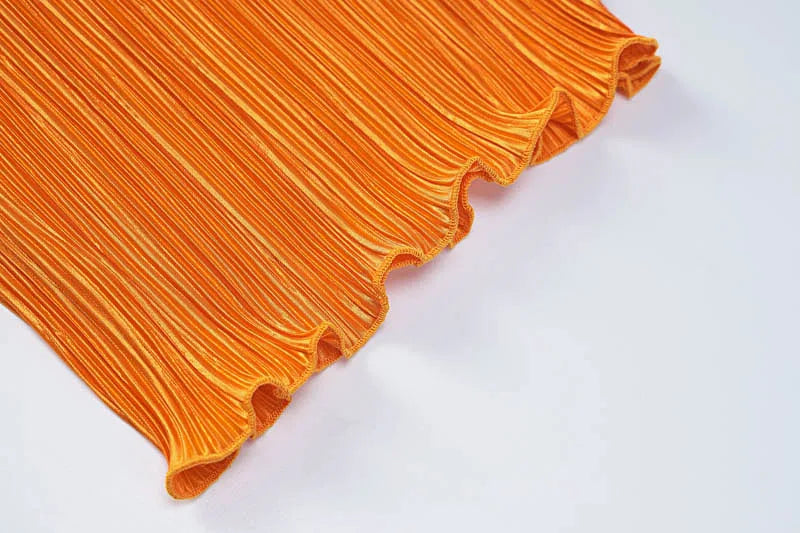 שמלת מקסי כיווצים בד מבריק - Abigail