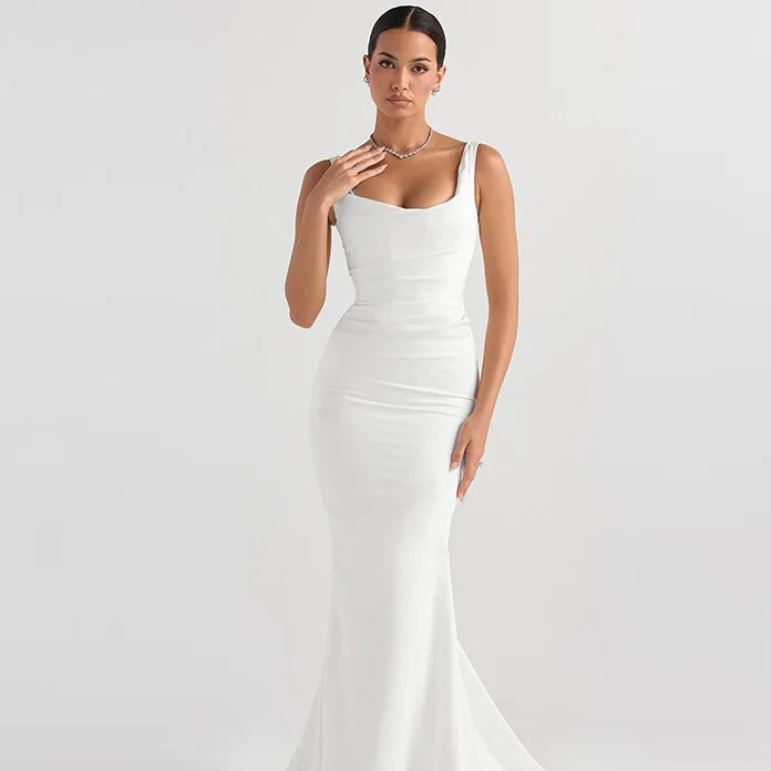 שמלת מקסי אלגנטית בגזרת בת ים - אלינורה