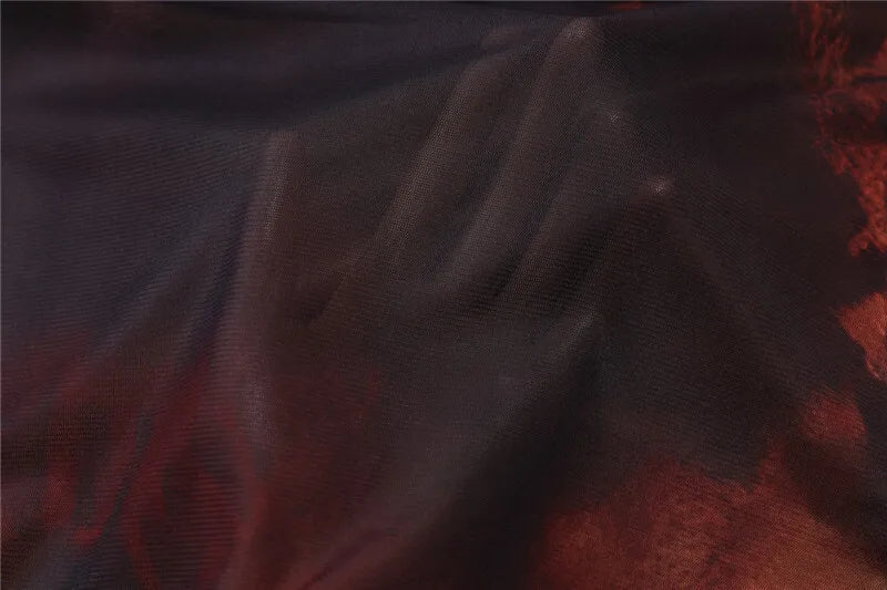 שמלת מקסי בעיצוב הדפס מיוחד בעיטור אבזם פרח - איירס